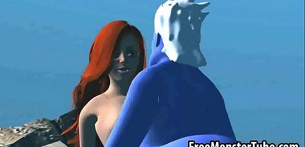  3D cartoon Ariel getting fucked underwater by Ursula